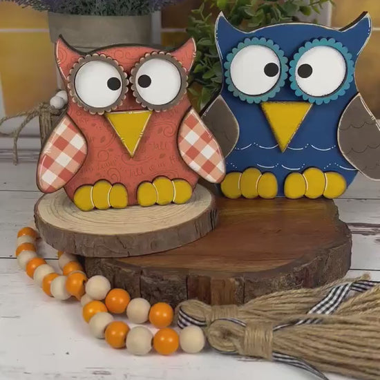 Rustic Wood Owl Decor: Farmhouse Woodland Accent