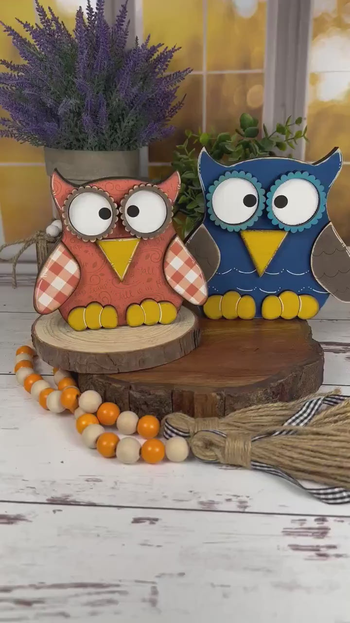 Rustic Wood Owl Decor: Farmhouse Woodland Accent