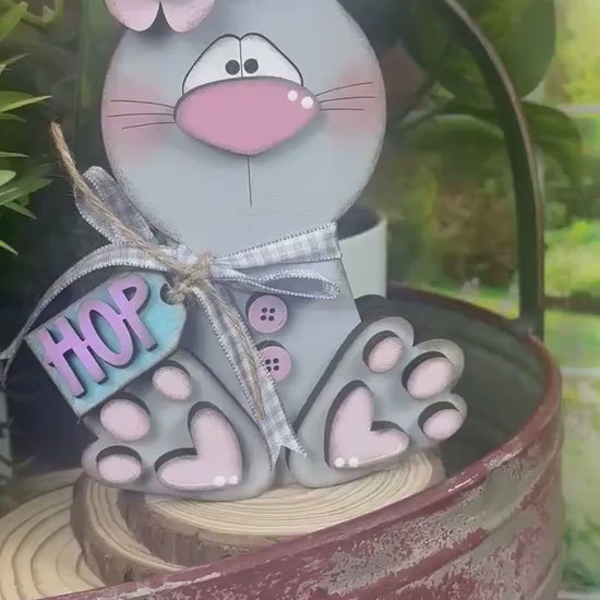 Handcrafted Wooden Bunny, Charming Easter Accent