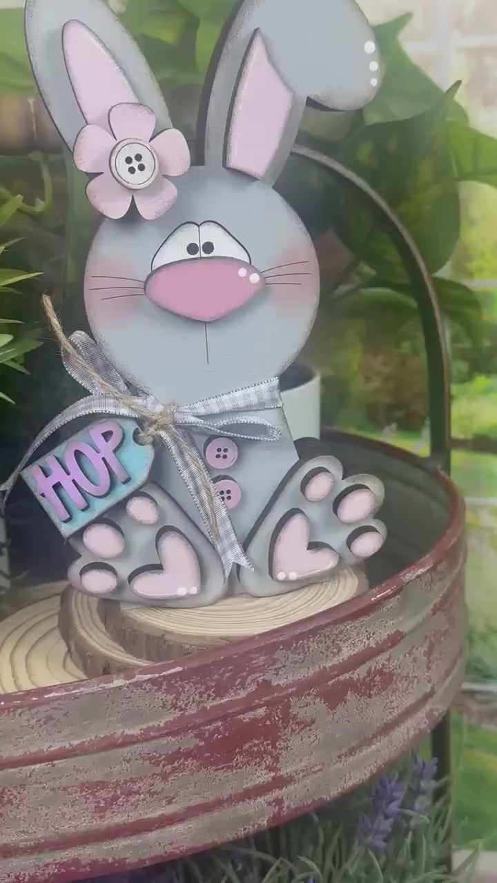 Handcrafted Wooden Bunny, Charming Easter Accent