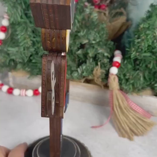 Double-Sided Wooden Toy Soldier – Hand-Painted Farmhouse Christmas Decor