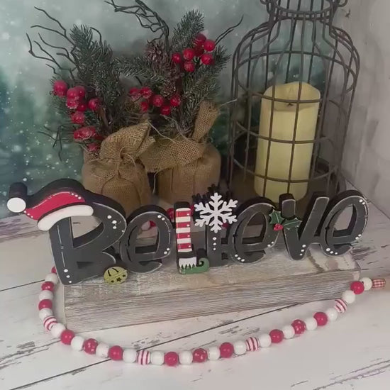 Rustic Believe Sign: Charming Farmhouse Christmas Decor