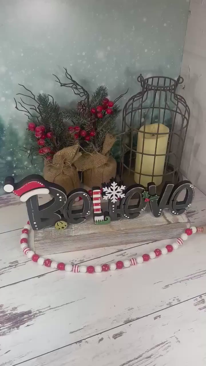 Rustic Believe Sign: Charming Farmhouse Christmas Decor