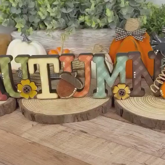 Autumn Shelf Sitter, Handmade Fall Wood Sign, Rustic Mantel & Shelf Decor