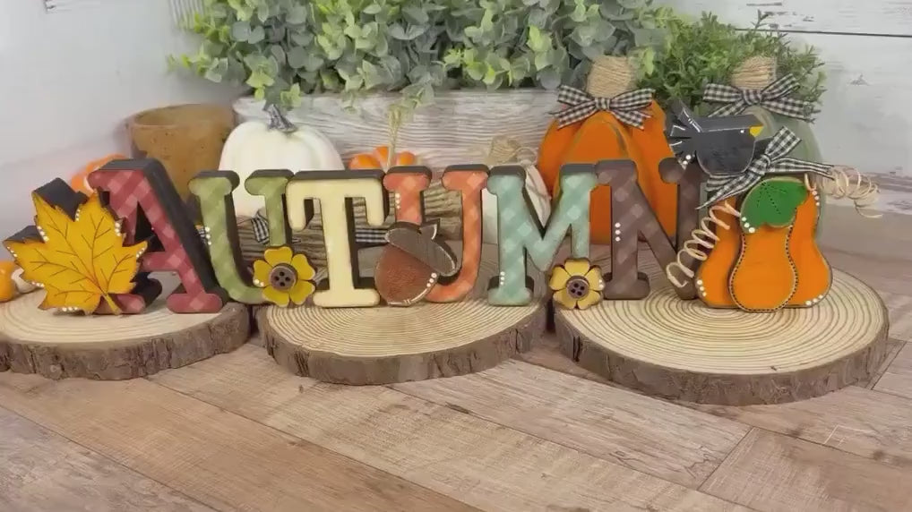Autumn Shelf Sitter, Handmade Fall Wood Sign, Rustic Mantel & Shelf Decor