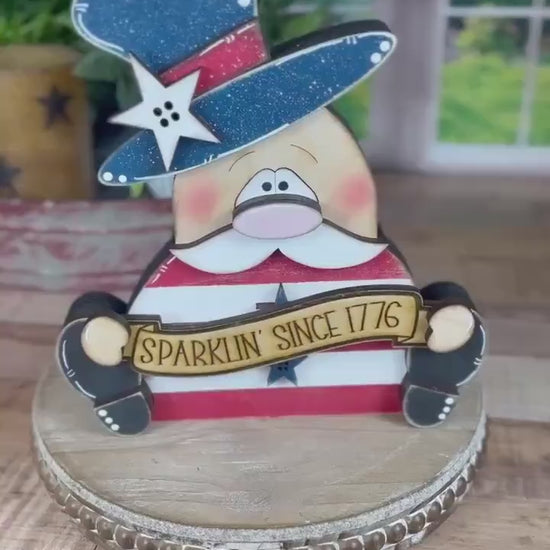 Hand-Painted Wooden Uncle Sam Decor: Rustic 4th of July Americana